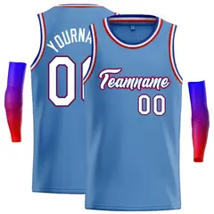 Classic Casual Basketball Jersey Light Blue White-Royal