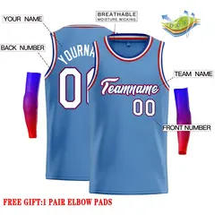 Classic Casual Basketball Jersey Light Blue White-Royal 2