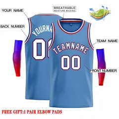 Classic Casual Basketball Jersey Light Blue White-Royal 2