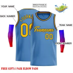 Classic Casual Basketball Jersey Light Blue Yellow-Navy 2