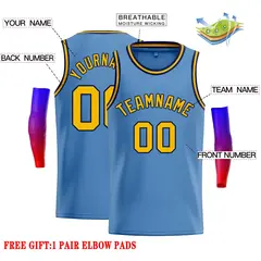 Classic Casual Basketball Jersey Light Blue Yellow-Navy 2