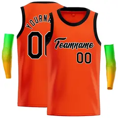 Classic Casual Basketball Jersey Orange Black-White