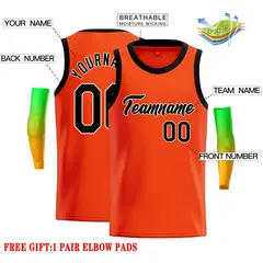 Classic Casual Basketball Jersey Orange Black-White 2