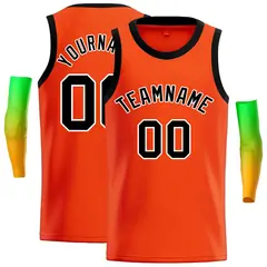 Classic Casual Basketball Jersey Orange Black-White 1
