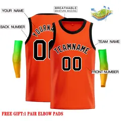 Classic Casual Basketball Jersey Orange Black-White 2
