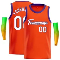 Classic Casual Basketball Jersey Orange White-Royal