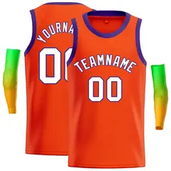 Classic Casual Basketball Jersey Orange White-Royal