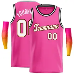 Classic Casual Basketball Jersey Pink White-Orange