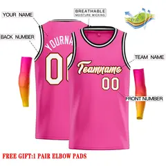Classic Casual Basketball Jersey Pink White-Orange 2