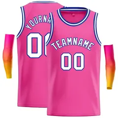 Classic Casual Basketball Jersey Pink White-Royal