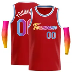 Classic Casual Basketball Jersey Red Pink-White 1
