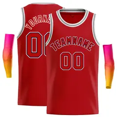 Classic Casual Basketball Jersey Red Red-Navy
