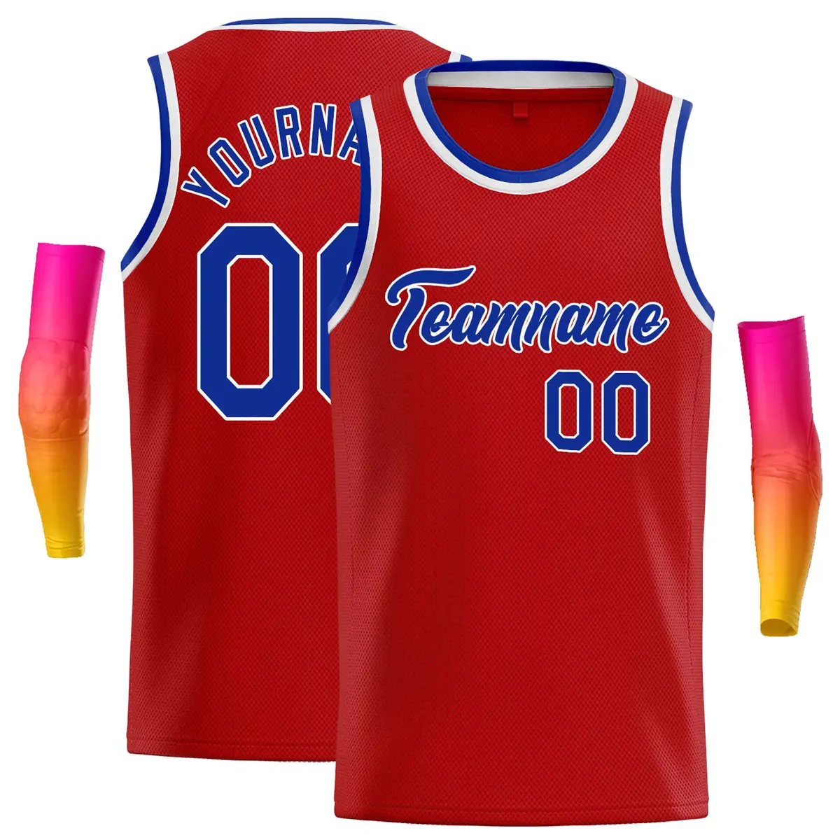 Classic Casual Basketball Jersey Red Royal-White