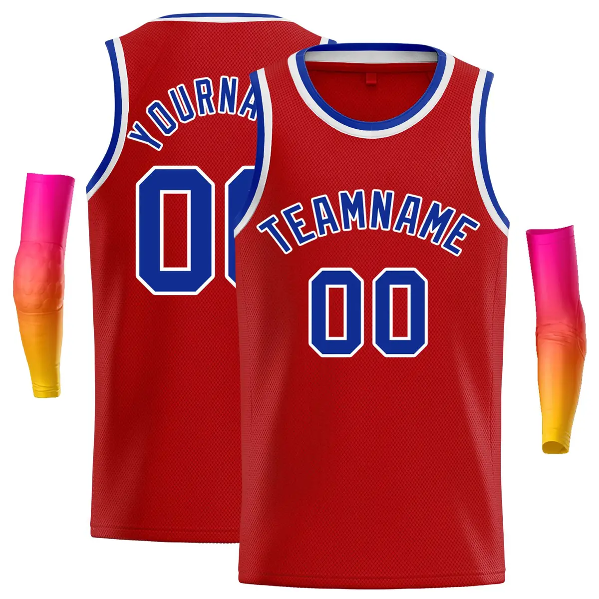 Classic Casual Basketball Jersey Red Royal-White