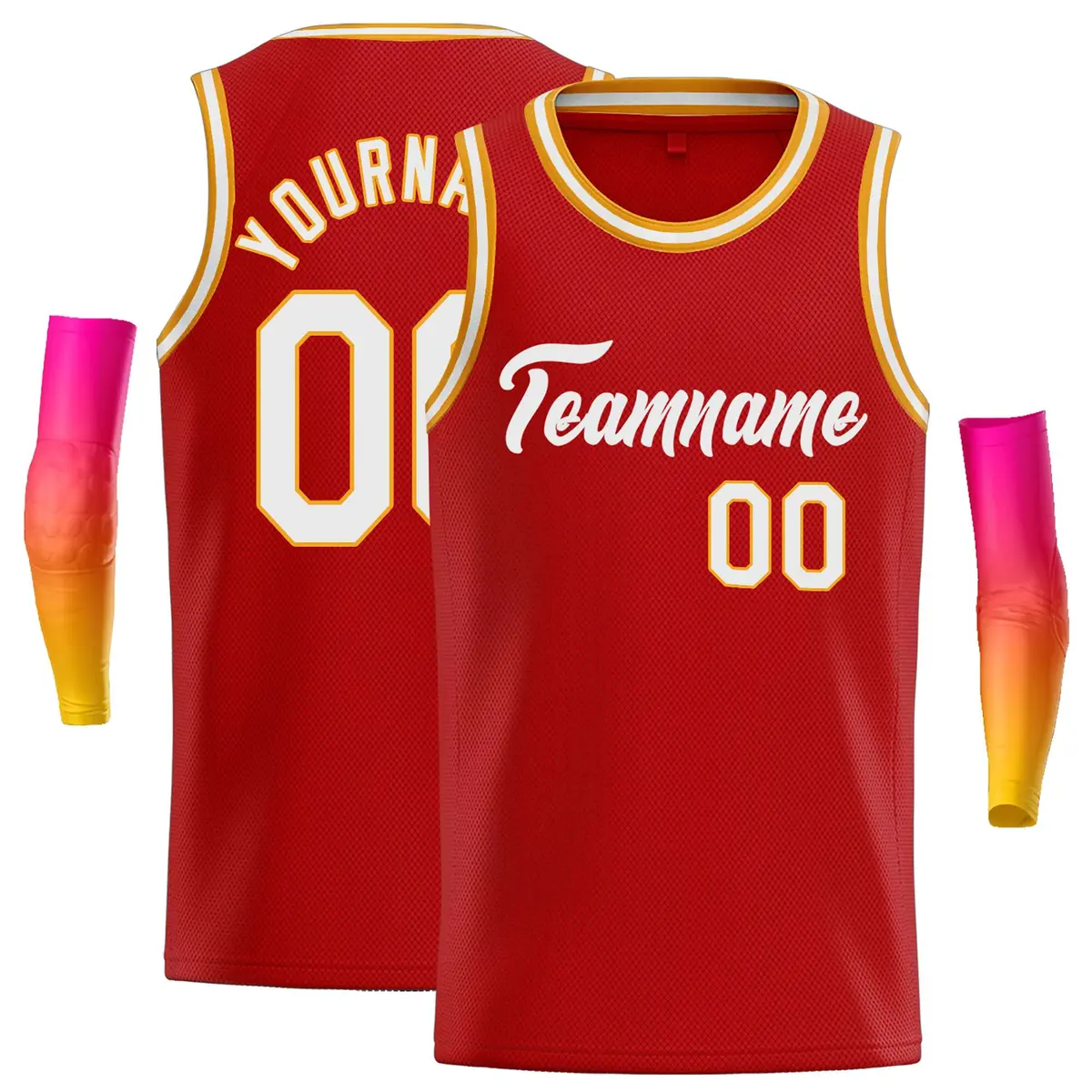 Classic Casual Basketball Jersey Red White