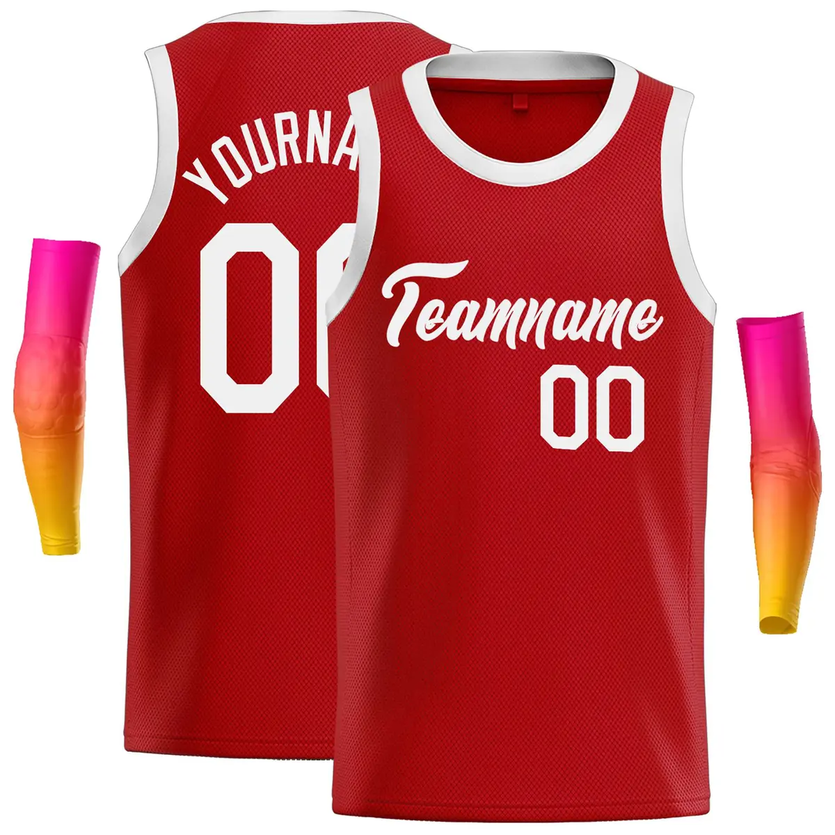 Classic Casual Basketball Jersey Red White
