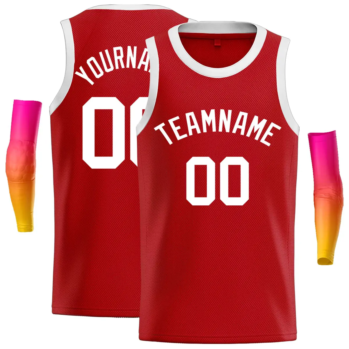 Classic Casual Basketball Jersey Red White