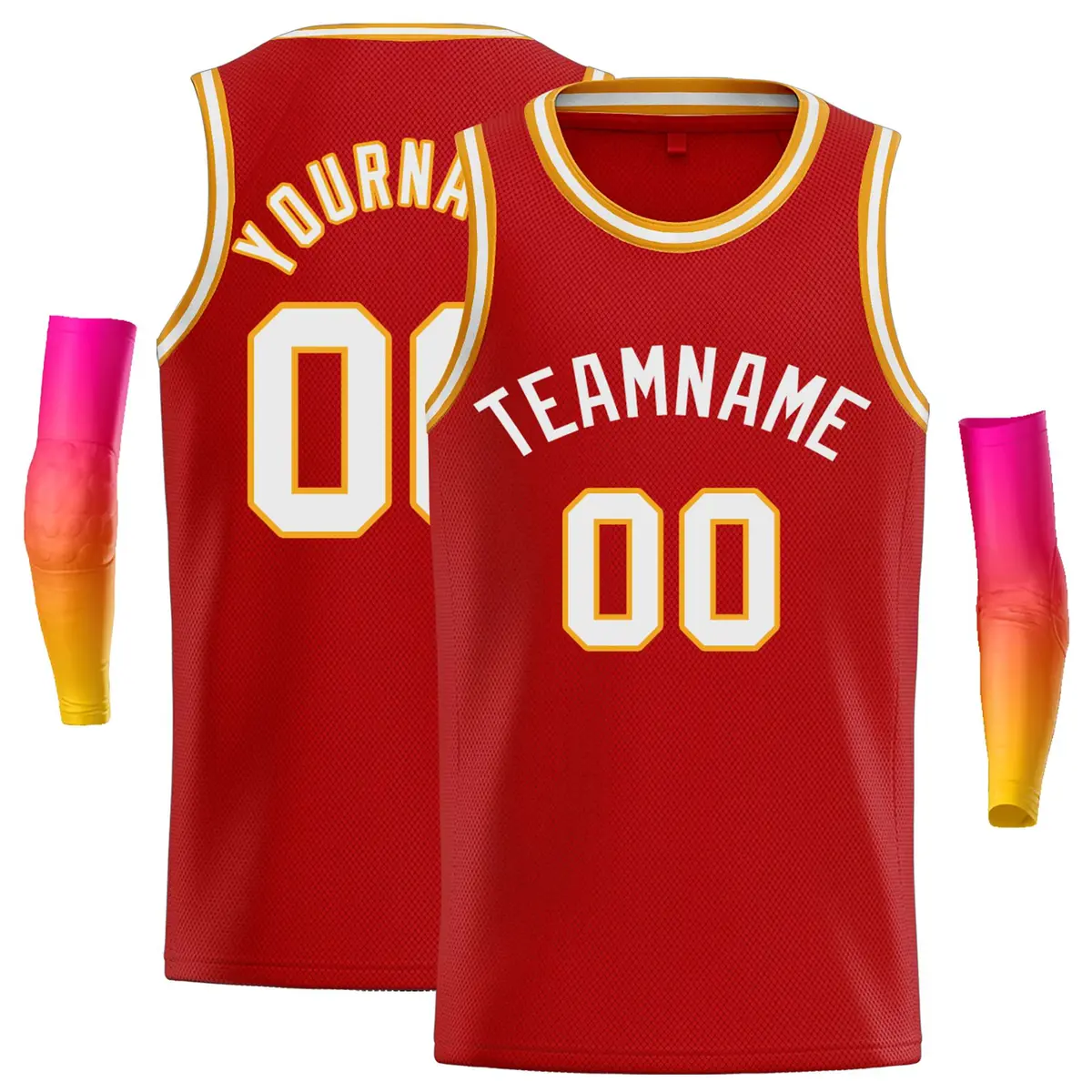 Classic Casual Basketball Jersey Red White