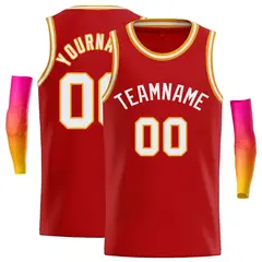 Classic Casual Basketball Jersey Red White 1