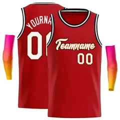 Classic Casual Basketball Jersey Red White-Orange 1