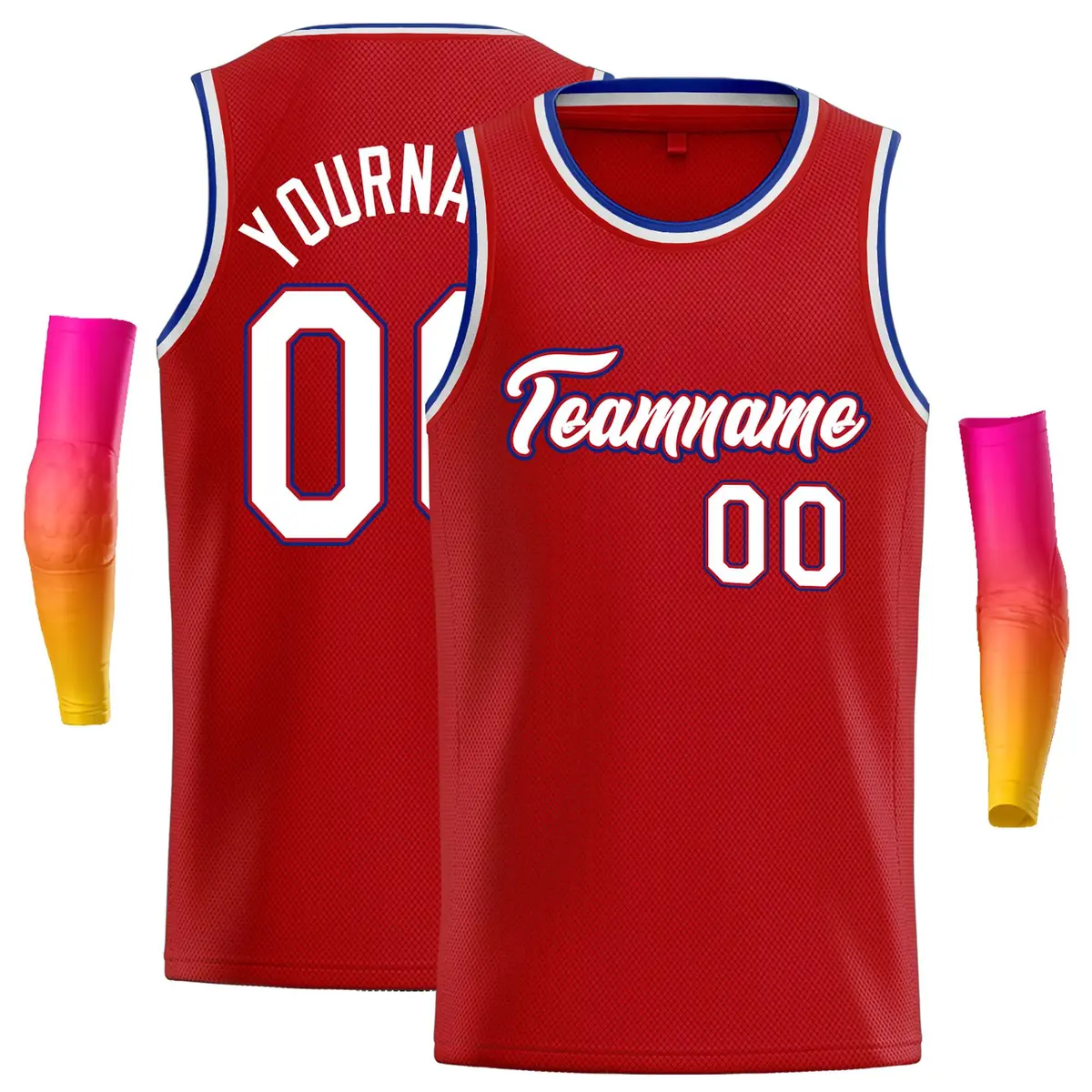 Classic Casual Basketball Jersey Red White-Red