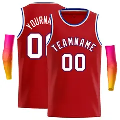 Classic Casual Basketball Jersey Red White-Red