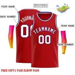 Classic Casual Basketball Jersey Red White-Red 2
