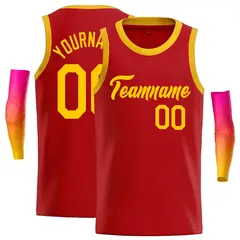 Classic Casual Basketball Jersey Red Yellow