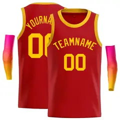 Classic Casual Basketball Jersey Red Yellow
