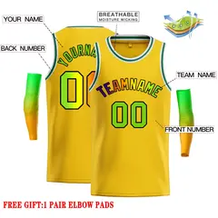 Classic Casual Basketball Jersey Yellow Black-Black 2
