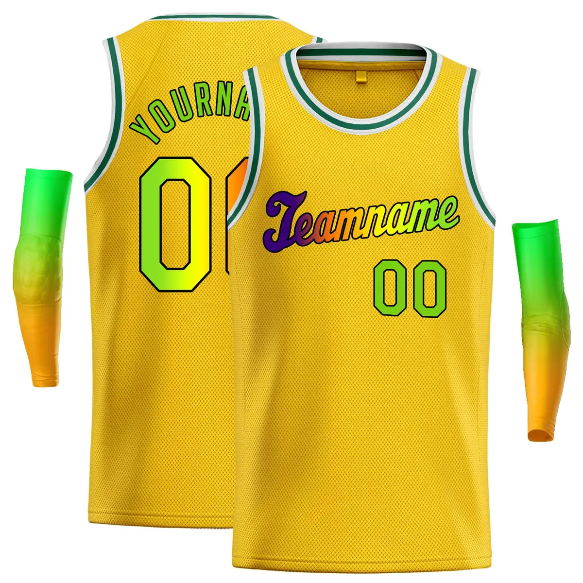Classic Casual Basketball Jersey Yellow Royal-Black