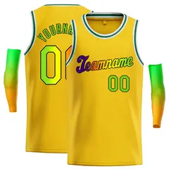 Classic Casual Basketball Jersey Yellow Royal-Black