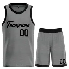 Classic Dark Gray Black Heal Sports Basketball Jersey Set