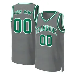 Classic Dark Gray Kelly Green-White Basketball Jersey 1