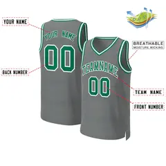 Classic Dark Gray Kelly Green-White Basketball Jersey 2