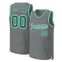 Classic Dark Gray Kelly Green-White Basketball Jersey 1