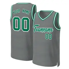 Classic Dark Gray Kelly Green-White Basketball Jersey 1