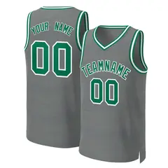 Classic Dark Gray Kelly Green-White Basketball Jersey 1
