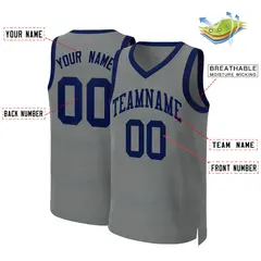 Classic Dark Gray Navy Basketball Jersey 2