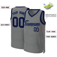 Classic Dark Gray Navy Basketball Jersey 2