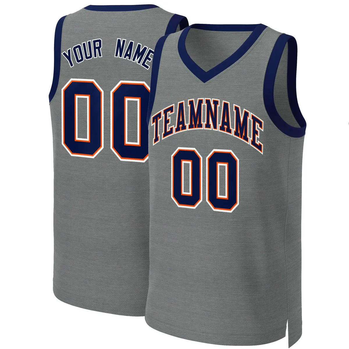 Classic Dark Gray Navy-Orange Basketball Jersey