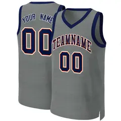 Classic Dark Gray Navy-Orange Basketball Jersey 1