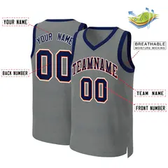 Classic Dark Gray Navy-Orange Basketball Jersey 2