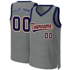 Classic Dark Gray Navy-Orange Basketball Jersey 1