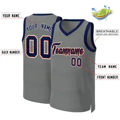 Classic Dark Gray Navy-Orange Basketball Jersey 2