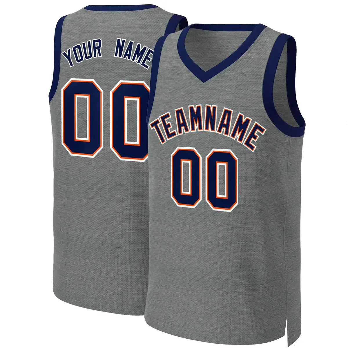 Classic Dark Gray Navy-Orange Basketball Jersey
