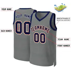 Classic Dark Gray Navy-Orange Basketball Jersey 2
