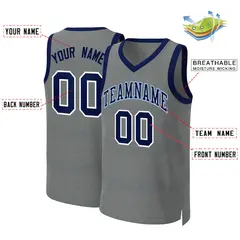 Classic Dark Gray Navy-White Basketball Jersey 2