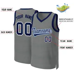 Classic Dark Gray Navy-White Basketball Jersey 2