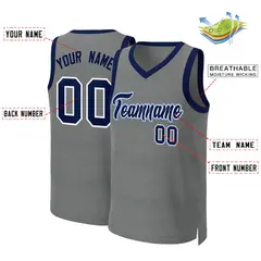 Classic Dark Gray Navy-White Basketball Jersey 2